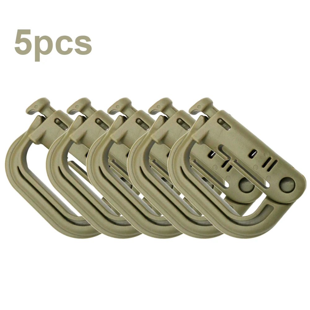 

5Pcs Carabiner Clip D Shape Locking Carabiner Plastic Clip Snap Type Keychain Ring Buckle for Outdoor Traveling Equipment