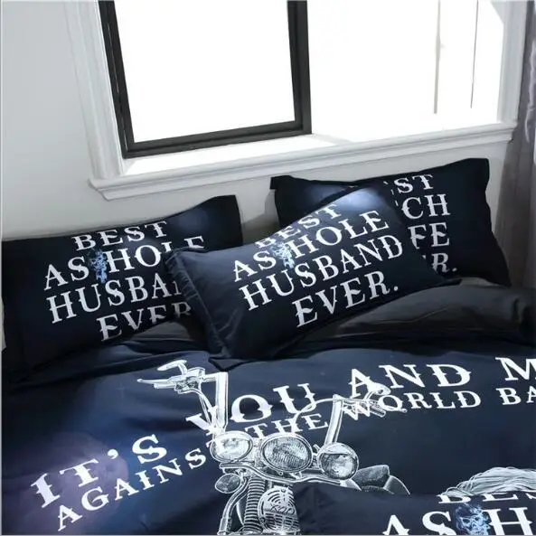 Пододеяльник 3D с красивым скелетом в американском стиле креативной личности