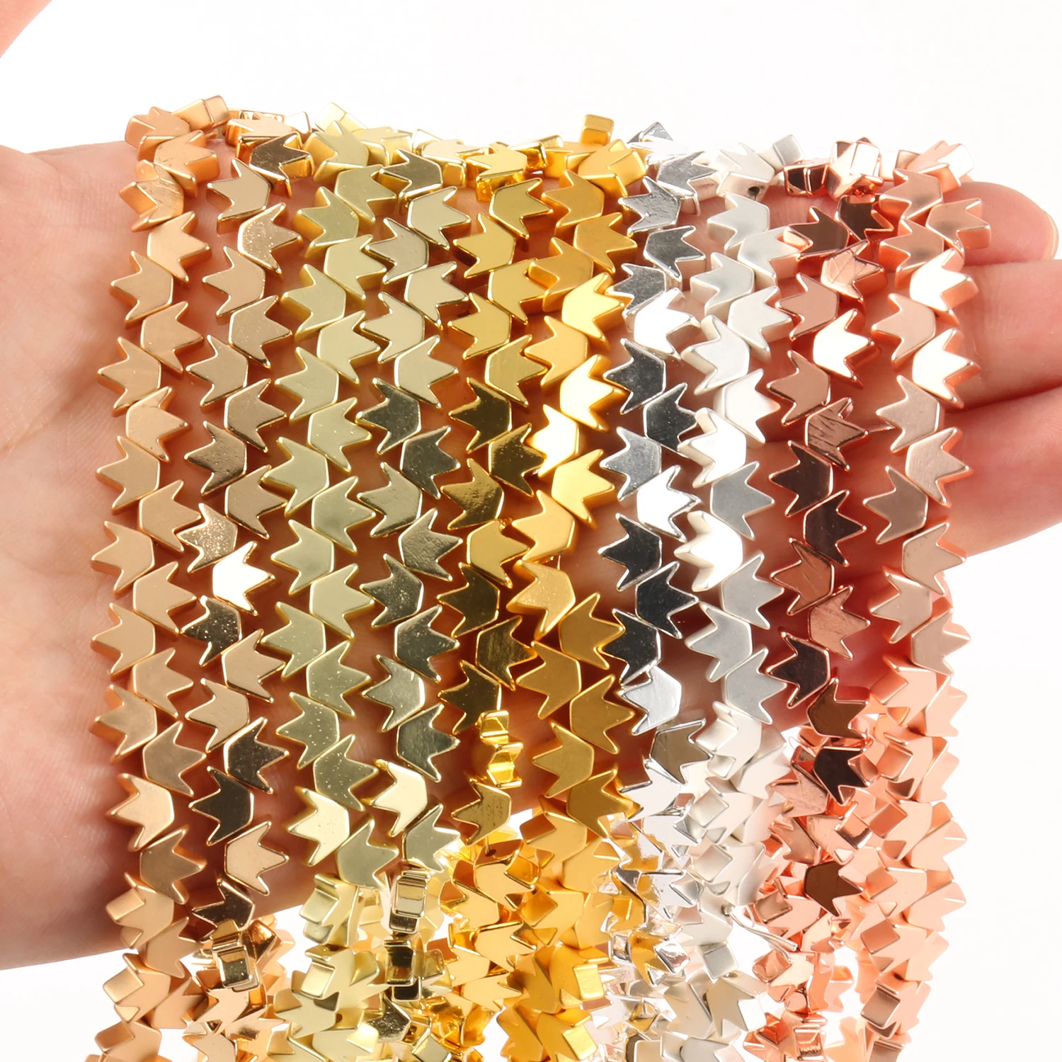 

84pcs 8mm Golden Horizontal Hole Crown Gallstone for Women Jewelry Making DIY Bracelet Necklace Accessories 15" Wholesale