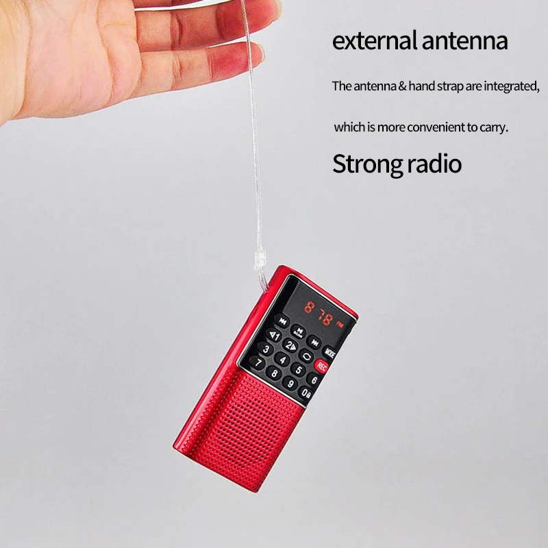 L-328 Mini Portable Pocket FM Auto Scan Radio Music o MP3 Player Outdoor Small Speaker with Voice Recorder | Электроника