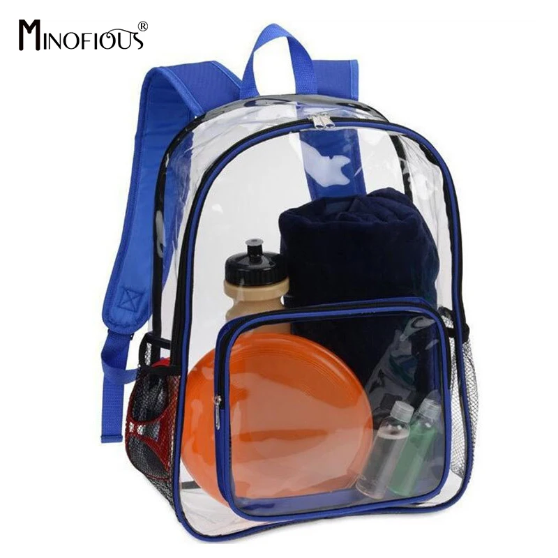 ПВХ водонепроницаемая прозрачная школьная сумка прозрачные рюкзаки высокого