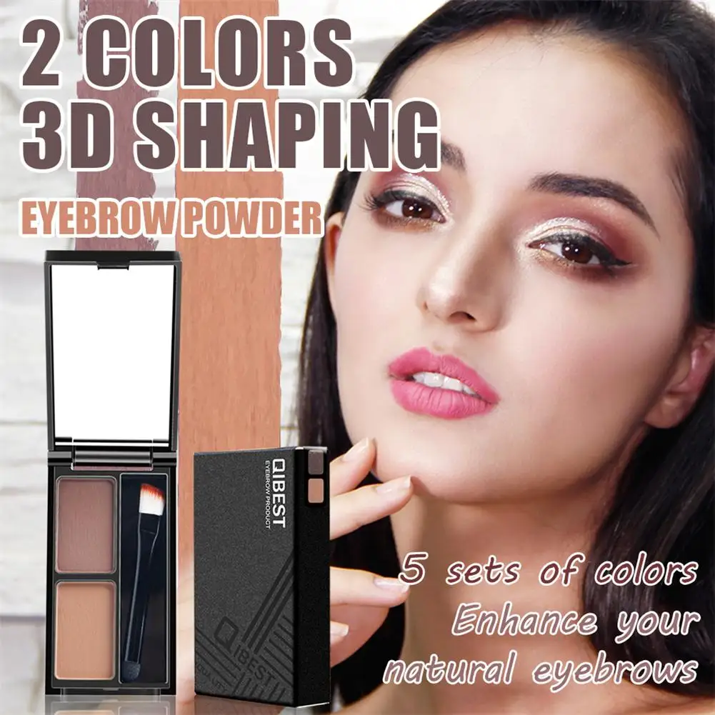 

New 2 Colors Eyebrow Enhancers Waterproof Powder Pigment Palette Eyes Makeup Black Brown Brows Shades Tattoo Tint Make Up Women