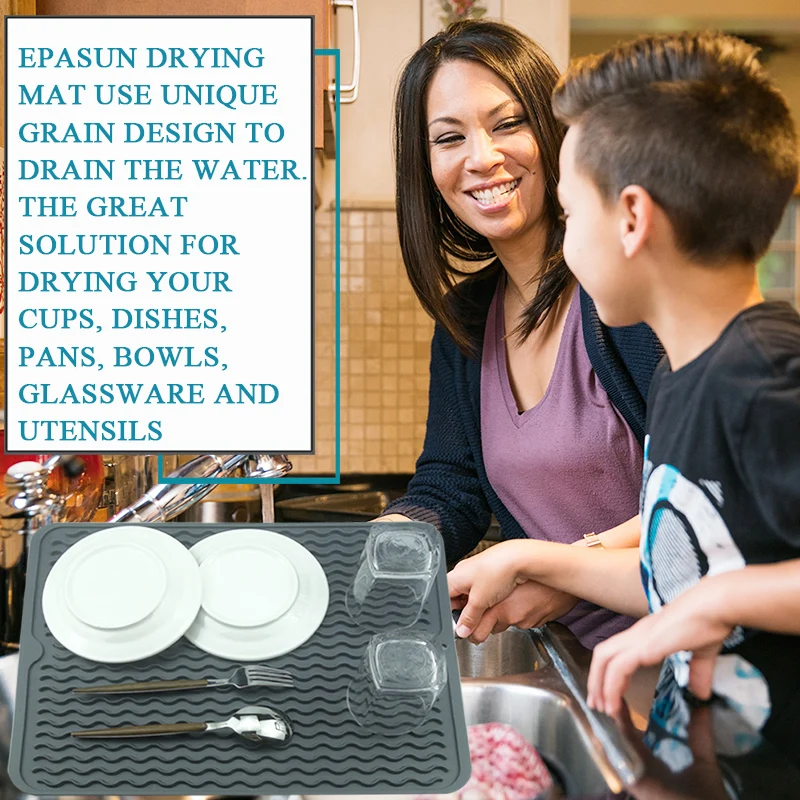 

Large Silicone Table Placemat Premium Heat Resistant Drying Mat Tableware Dishwasher Dish Cup Cushion Pad Dinnerware Table Mat