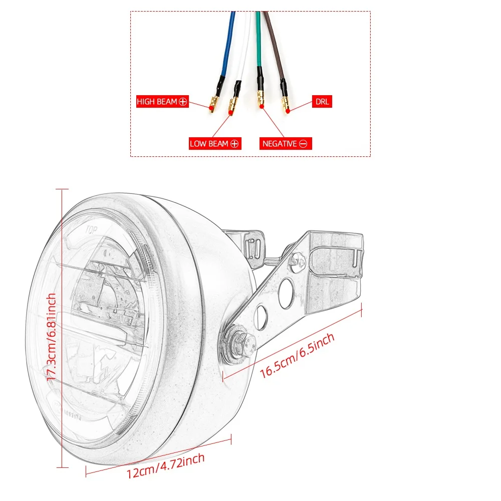 7 дюймов светодиодная мотоциклетная передняя фара светильник Hi &amp короче спереди