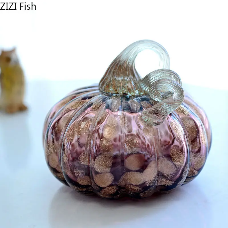 Позолоченная Хрустальная статуя из тыквы стеклянные поделки настольные