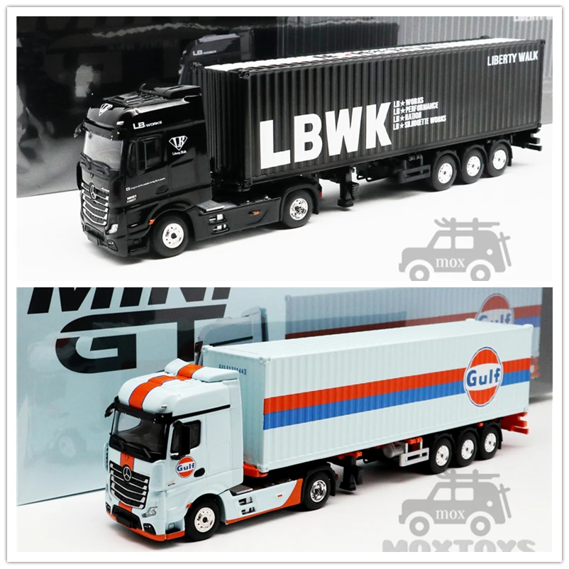 

Модель автомобиля Mini GT 1:64 Actros с контейнером длиной 40 футов, литая под давлением