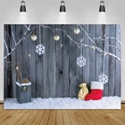 Винила деревянный Фоны для фотографии темно настенные текстурные фоны счастливого рождественских фестивалей носки со снежинками и рисунком оленя, подарок портретный фон для фотосъемки