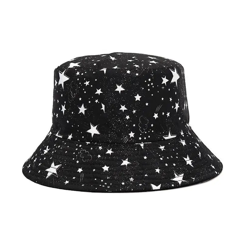

LDSLYJR Cotton Print Two Sides Wear Bucket Hat Fisherman Hat Outdoor Travel Hat Sun Cap Hats for Men and Women 378
