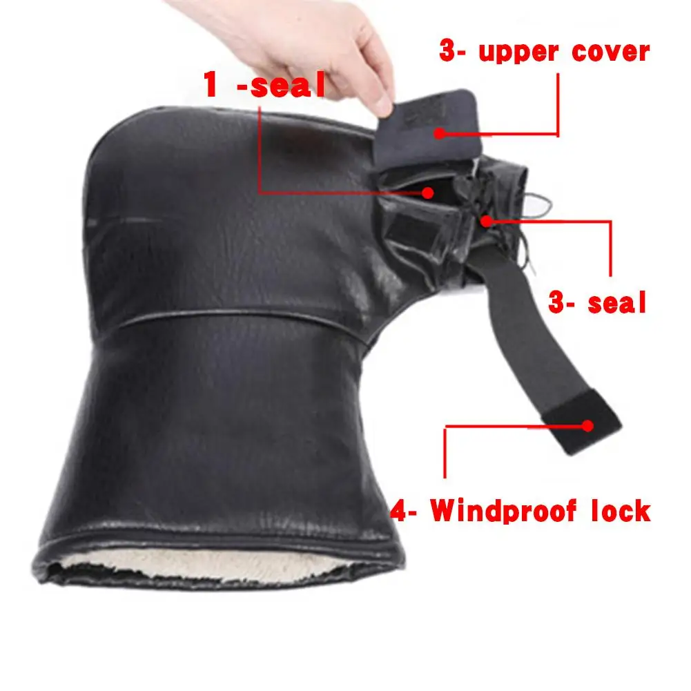 

Winter Warm Motorcycle Handlebar Cover Thick Warm Electric Straddle Tricycle Handle Electric Car Gloves Muffs Warmers