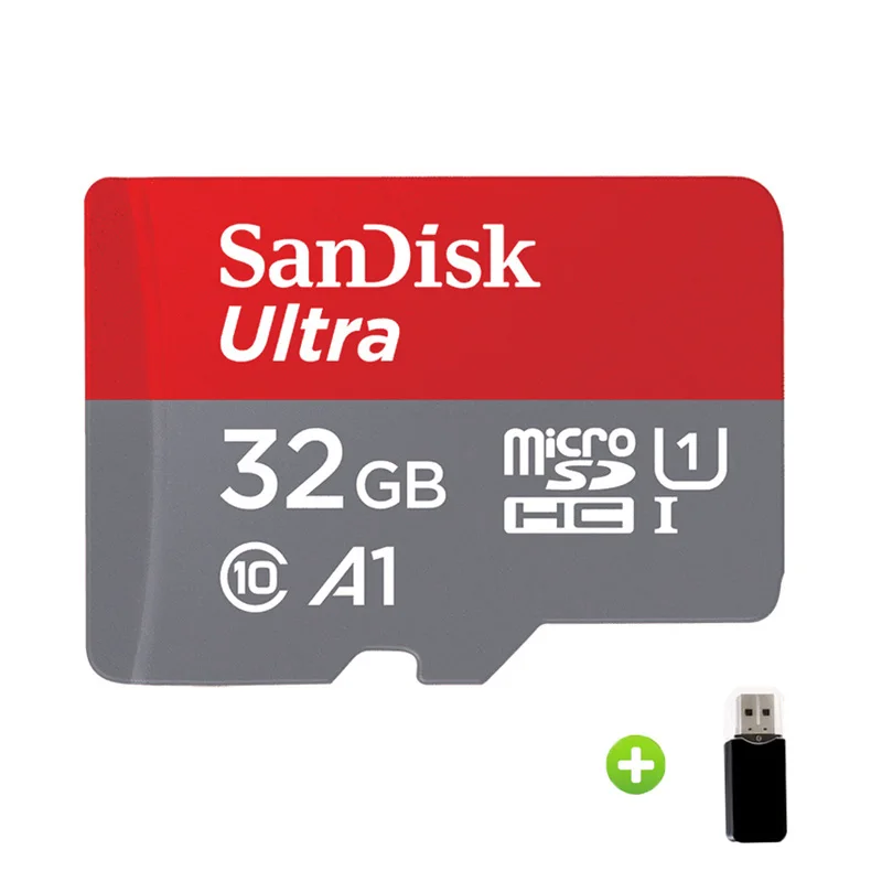 Двойной Флеш-накопитель SanDisk A1 слот для карт памяти, 16 ГБ, 32 ГБ, 64 ГБ, 128 ГБ 98 МБ/с. микро SD карты C10 UHS-1 флеш-карты TF карты - Емкость: 32GB-Card Reader