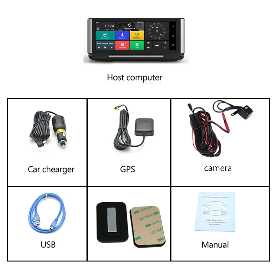 Anfilite 6,8" Android 4G gps навигатор Автомобильный видеорегистратор 1080P видео рекордер видеорегистратор с Wi-Fi Buletooth ADAS