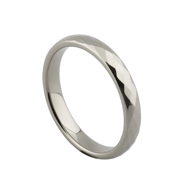 

Shiny silver color 100% Tungsten Carbide rings for women wedding couple Multi-faceted Jewelry Promise men 3mm Alliances