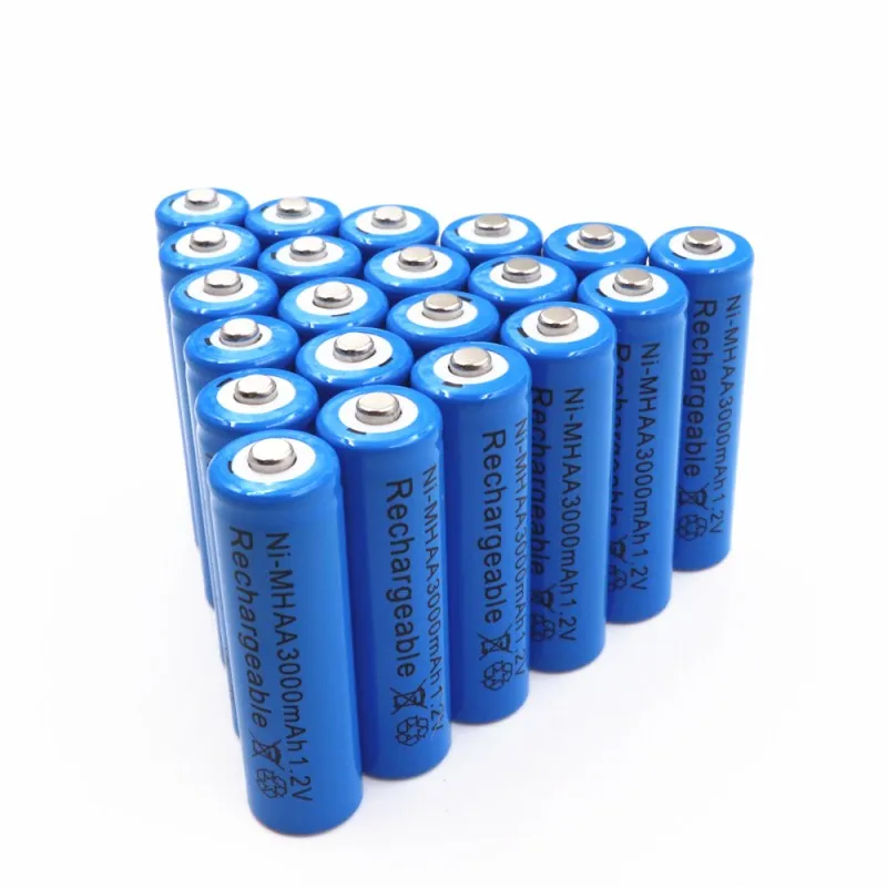 

20pcs AA 1.2V 3000mAh battery AA Ni-MH 1.2v Rechargeable Batteries battery Garden Solar Light LED flashlight torch Dropshipping