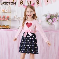 dxton girls winter dress kids sequin dress girls heart design dresses for girls children long sleeve cotton kids vestidos lh5740