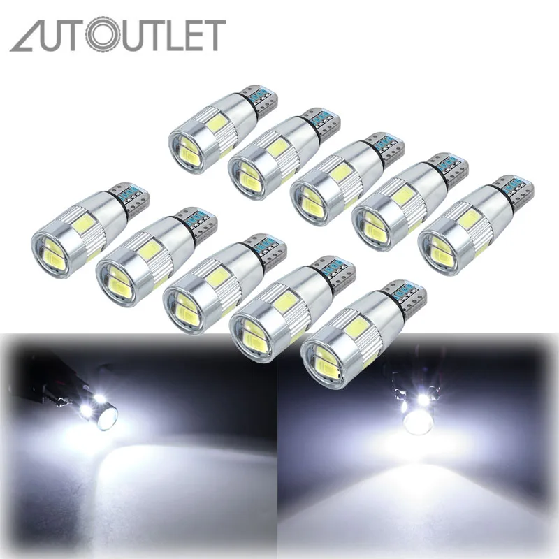 Авторозетка 10 шт. T10 W5W 194 5630 Светодиодные Автомобильные лампы 6 SMD HID Ошибка новый