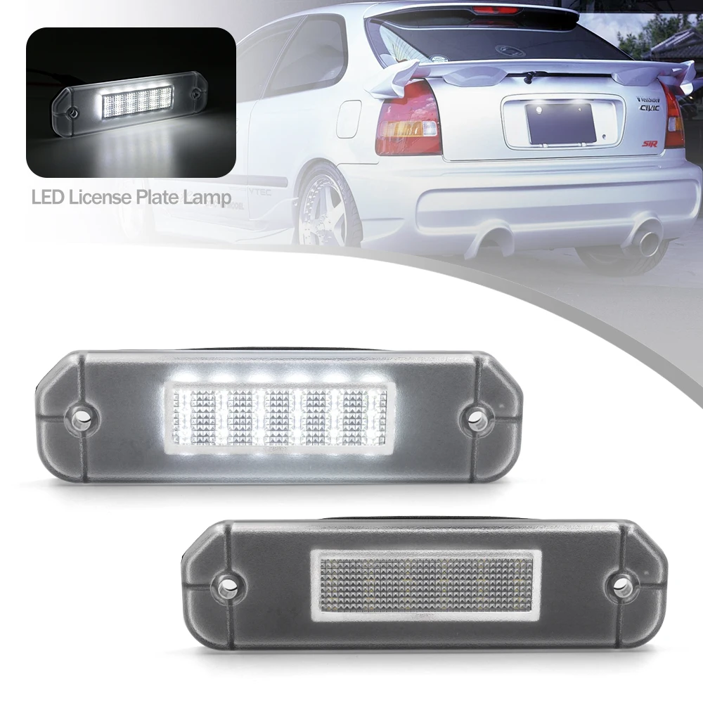 

12V LED License Number Plate Light CANBUS Error Free Car Rear Lamps for Honda Civic 96-00 CR-X Del Sol 93-97 6th Gen Hatchback