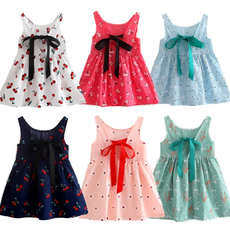 От 2 до 7 лет летнее платье для девочек Хлопковое детское Сарафан с открытой