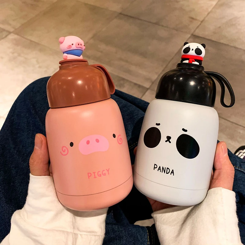 

Cartoon 3D Shape Handle Animal Union Vacuum Cup Girl Heart Cute Heat Preservation Anti-Fall Korean Children Water Cup