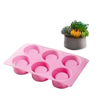 6 holes concrete silicone molds succulent flowerpot clay moulds handmade candle cup decoration tool