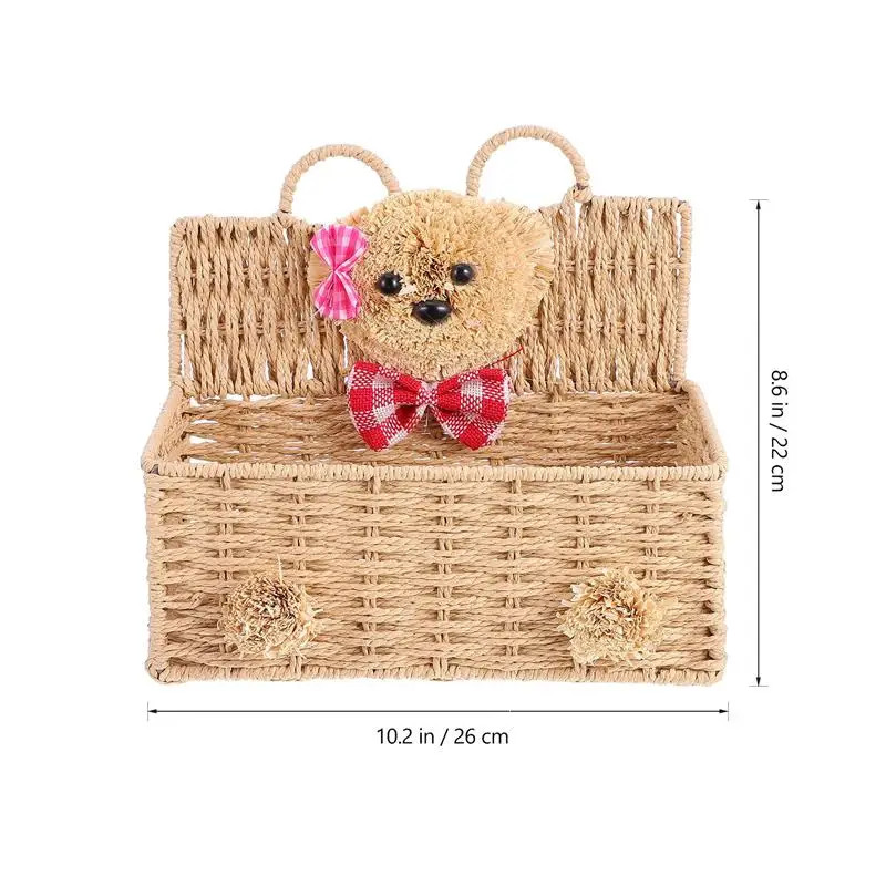 

Weave Storage Basket Desktop Storage Box Toy Sundries Storage Basket Cosmetic Underware Storage Organizer Office Stationery