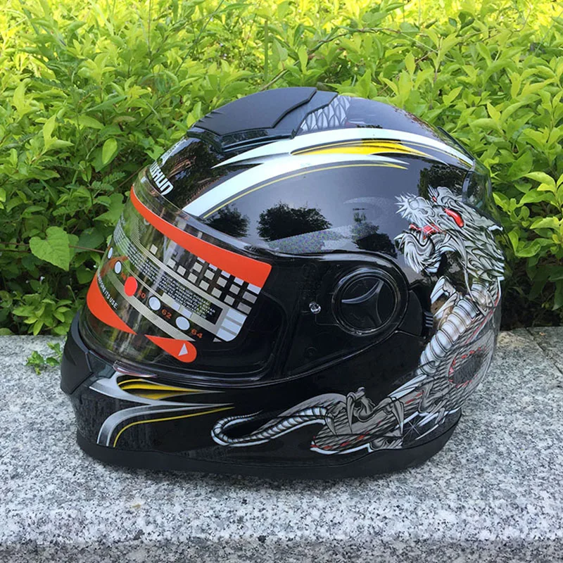 Мотоциклетный шлем с двойным козырьком модульный на все лицо сертификация