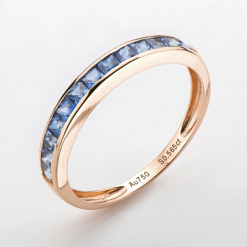 AINUOSHI 18K розовое золото 0.59ct натуральный рубин/0.565ct сапфир обручальное кольцо для