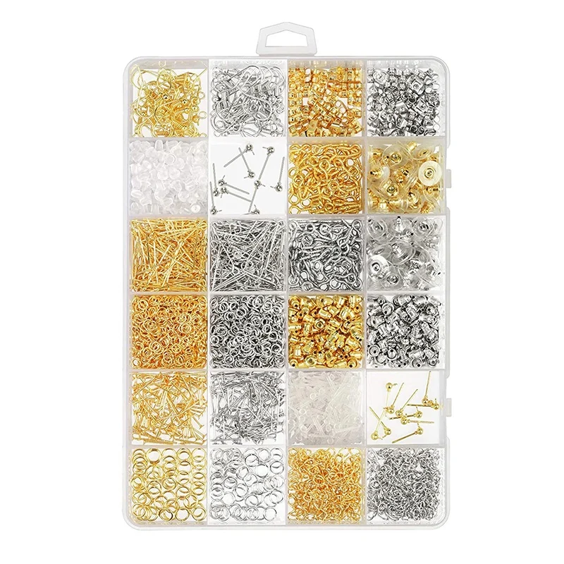 

2418 PCS Earring Hook Earring Making Kit Earring Hook for Jewelry Making for Jewelry Making and Earring Repair
