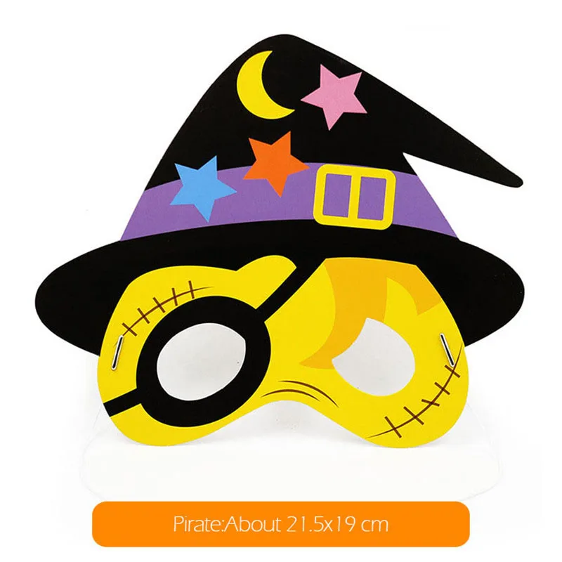 

Halloween Mask Craft Toys Creative DIY Cartoon Paper Holloween Masquerade Mask Handmade Material for Children Manual Toys