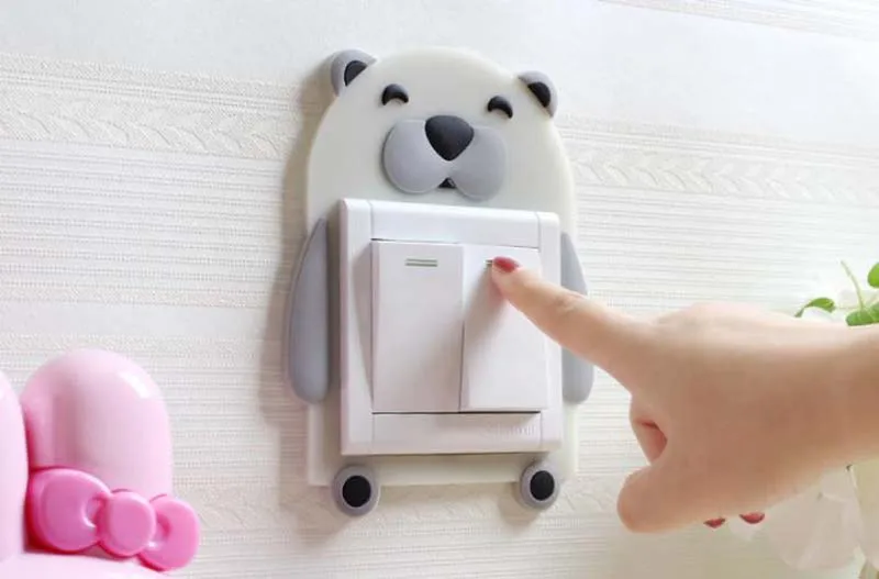 Мультяшная светящаяся Наклейка на стену для выключателя DIY Украшение флуоресцентная светится в темноте гостиная детская комната переключатель защитная крышка 1 шт