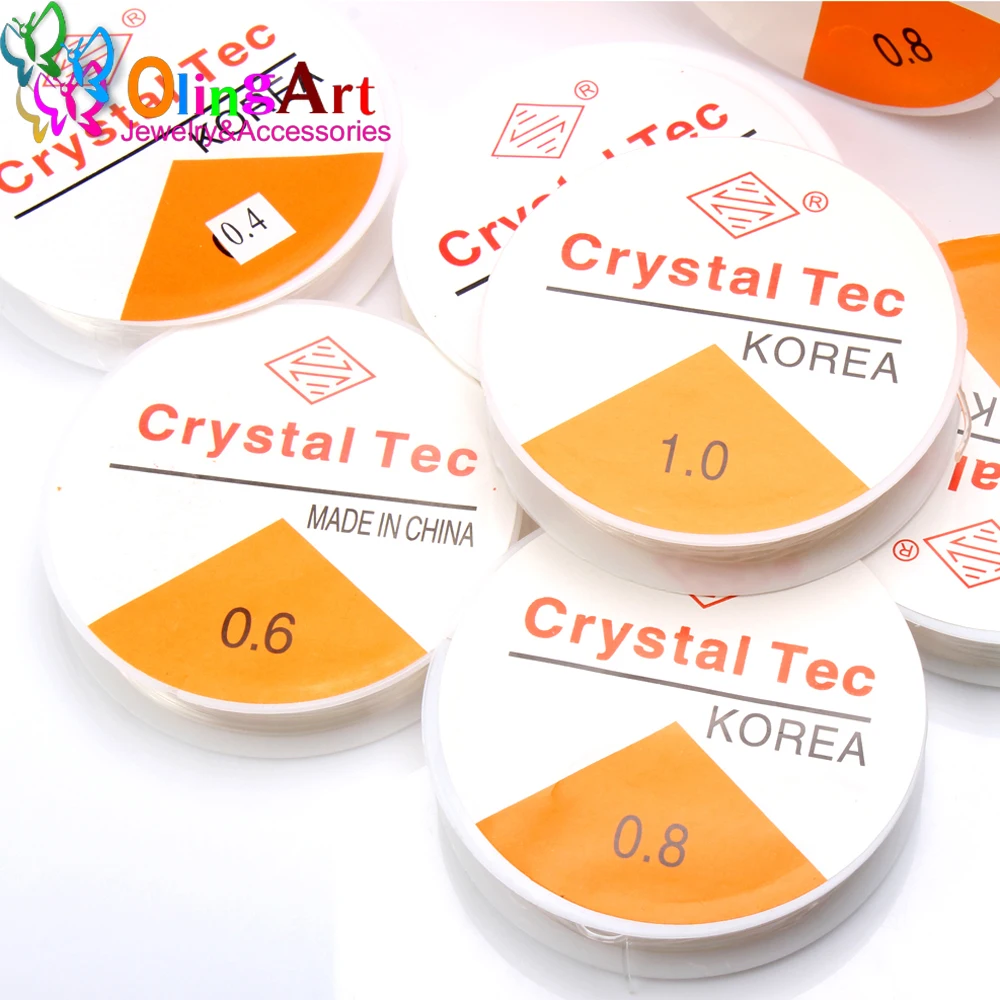 OlingArt 0 4 5 6 8 1 мм Катушка кристально прозрачной эластичной проволоки для
