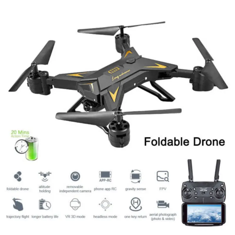 Дрон Квадрокоптер FPV камера RC вертолет с 5MP KY601SW HD 1080P широкоугольный аккумулятор