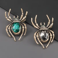fashion simple metal rhinestone spider cartoon brooch female pin popular cute corsage party jewelry accessories