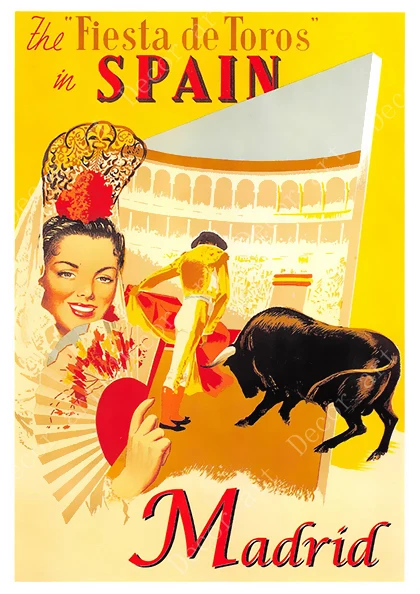 Испания Мадрид бульдога Берлина Германия путешествия холст картины старинные