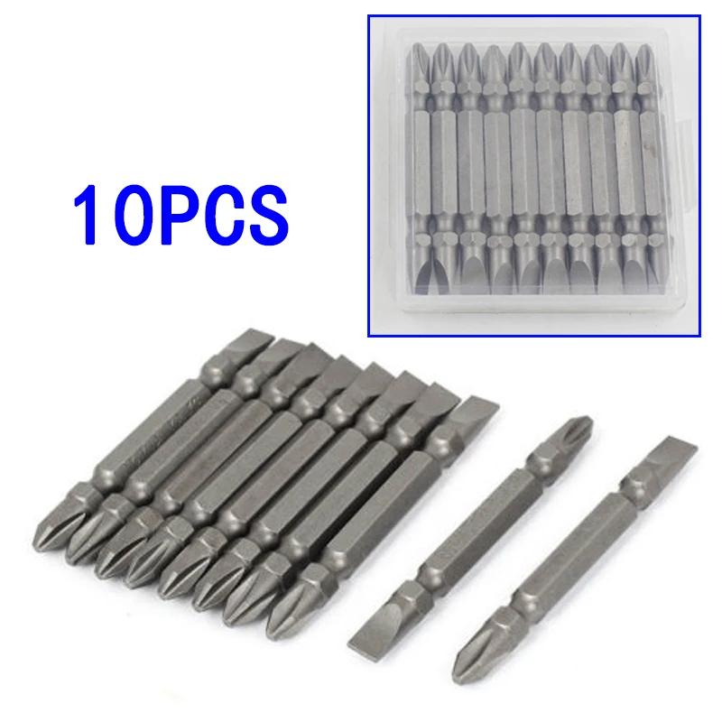 10pcs 65mm PH2  ScrewDriver Bits Double End Magnetic Bits Hand Operated Tools Power Tool Accessories Toolbox Professional