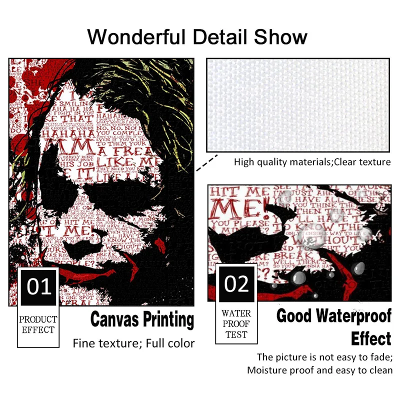 

Modern Wall Art Canvas Painting Abstract Joker Portrait Posters and Prints Wall Pictures for Living Room Cuadros Home Decoration