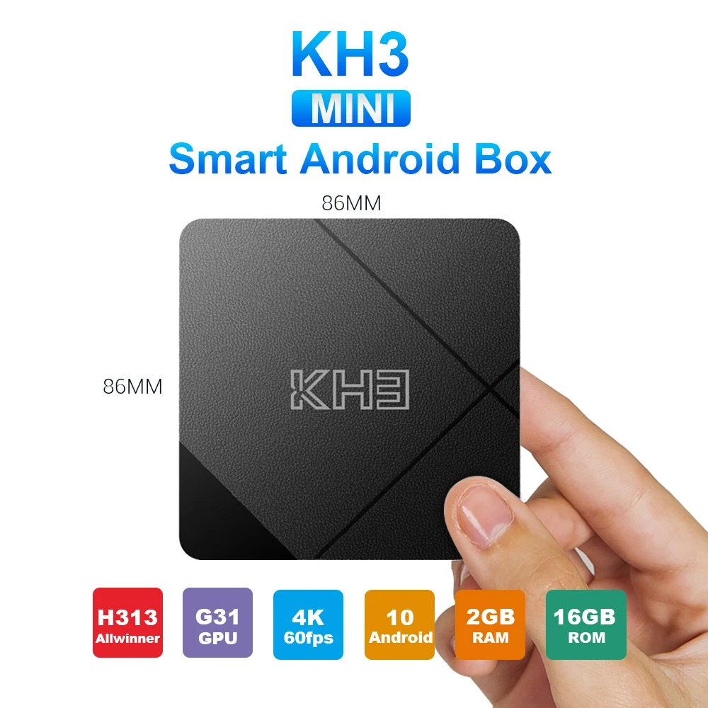 

Mecool Android 10.0 KH3 Android TV Box 2GB 16GB Allwinner H313 Quad Core 2.4G WiFi 100M LAN HDR 3D Smart TV Box For Home Movies