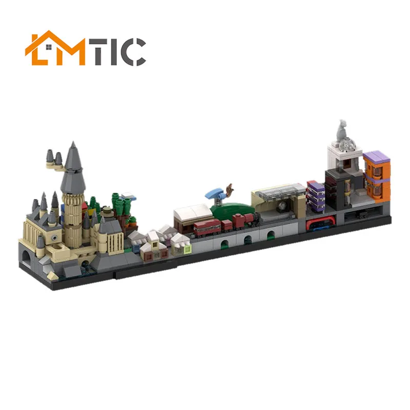

Builds MOC Magic Castle Skyline Architecture Building Kits City Castles Blocks Model Building Toys Children Diy Bricks