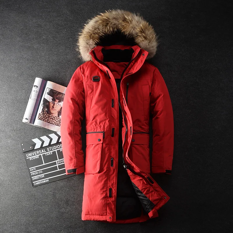  40 градусов теплый мужской зимний толстый холодный ветрозащитный длинный