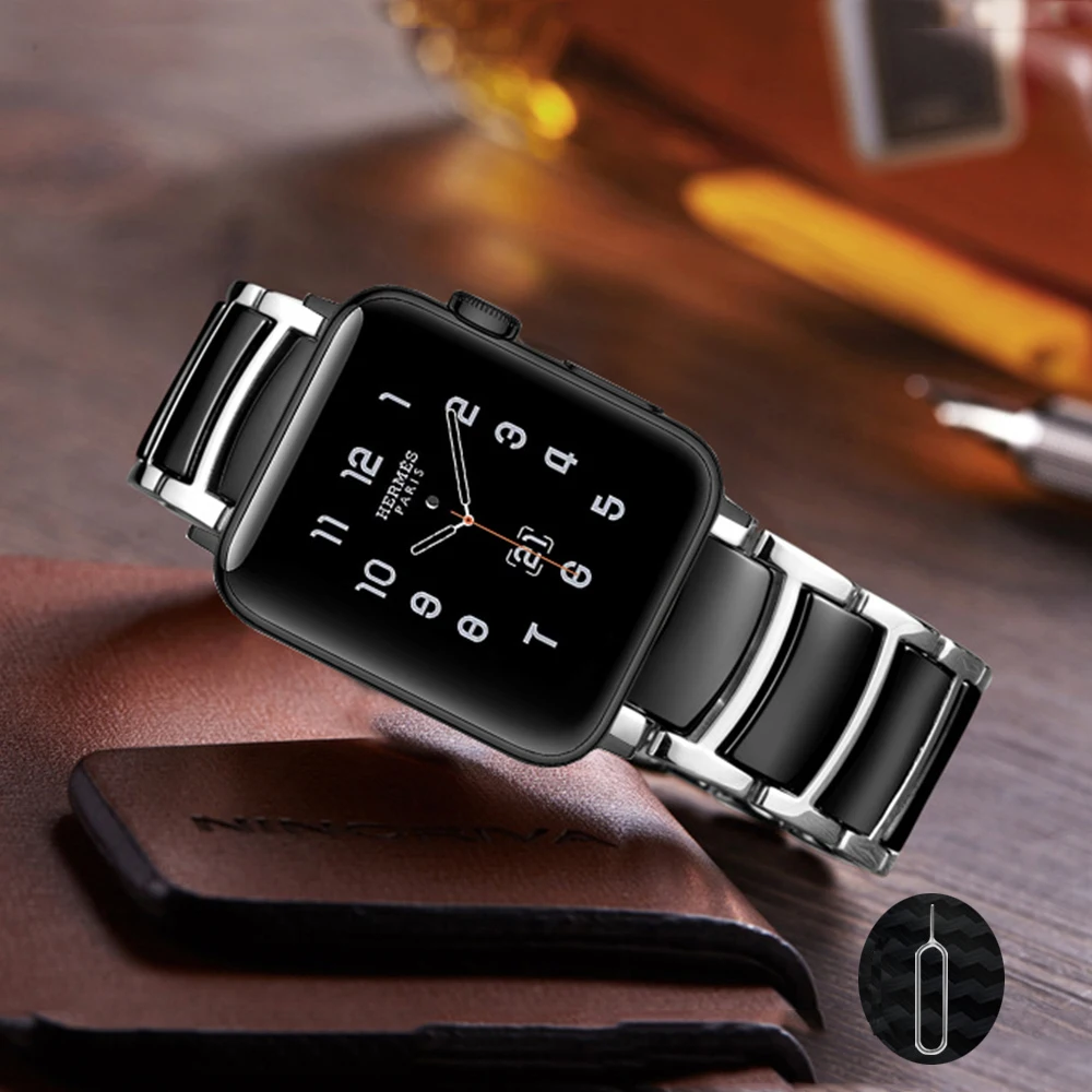 

watchbands for apple watch 5 band 40mm 44mm luxury Ceramics bands for iwatch 4 3 strap 38mm 42mm Bracelet Easy adjustment belt