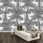 Фотообои на заказ 3D черный и белый лес пейзаж Fresco ресторан кафе креативная настенная живопись Papel де Parede Sala 3D