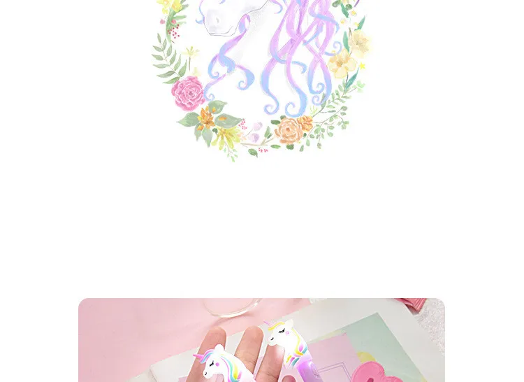 1 шт Licorne свет единорога черные чернила гелевая ручка животное ручка для письма шариковые ручки детский подарок школьные офисные ученики канцелярские принадлежности