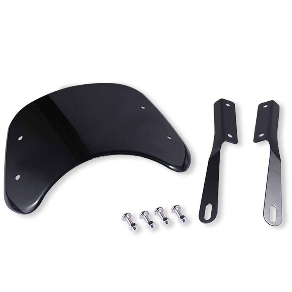 

Motorcycle Front Windshield fits 5-7 inch Headlights Motorbike Retro Wind Deflectors Modified Windscreen Smoke Black Transparent