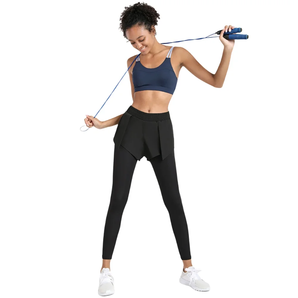

Women Thin Feet Leggings Stretch Tights Fake Two-Piece Pants And Running Training Sports Fitness Pants