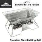 CAMPINGMOON MT-3 портативный гриль для барбекю из нержавеющей стали с антипригарной поверхностью большой складной гриль для барбекю на открытом воздухе кемпинг инструмент для пикника