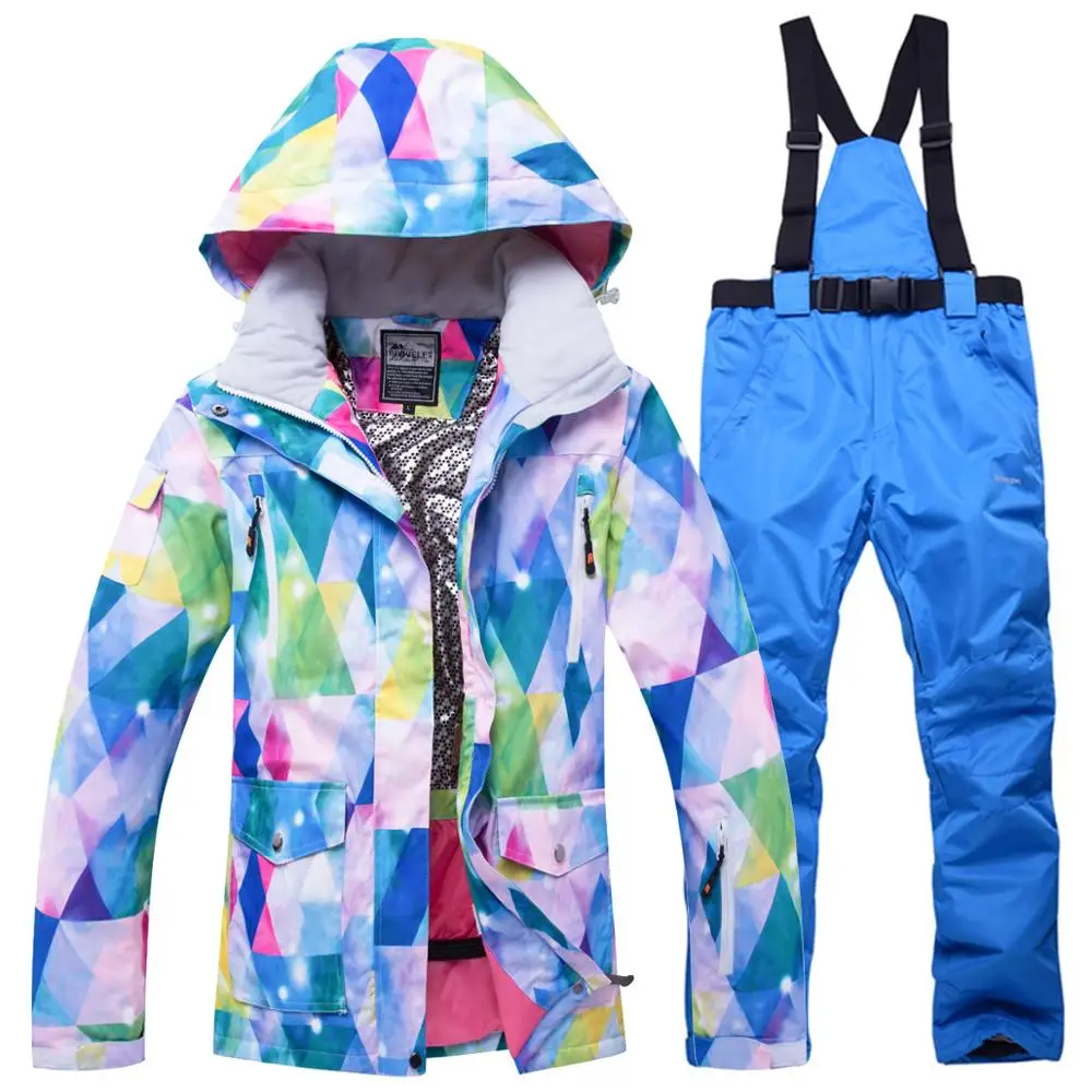 Новинка зимняя куртка для женщин лыжный костюм женская и штаны ветрозащитная