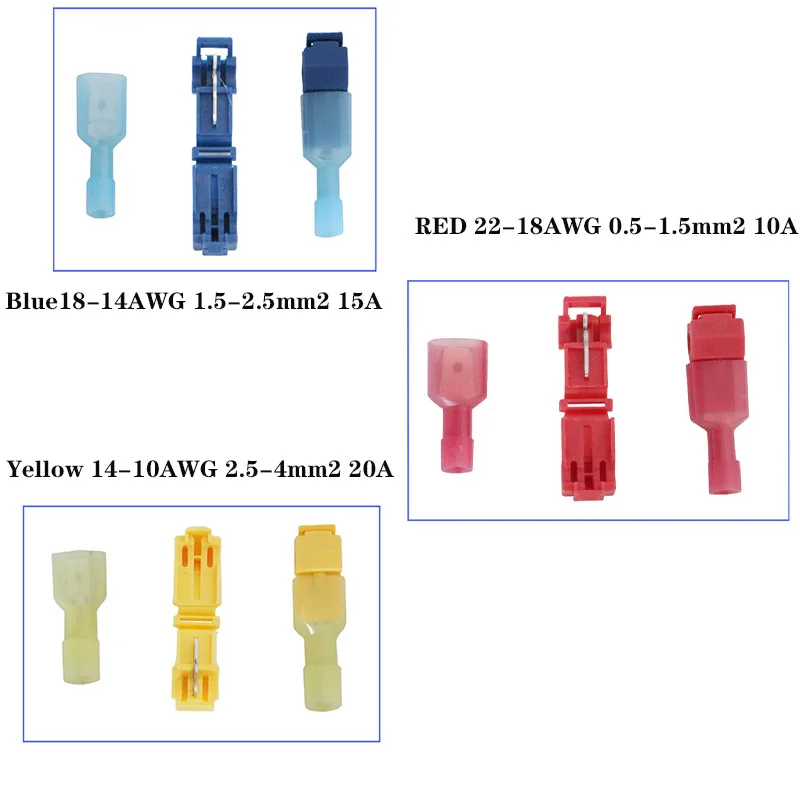 

T Tap Type Electrical Connector Fast Wire Terminal Connectors Splice and Insulated Male Female Terminals