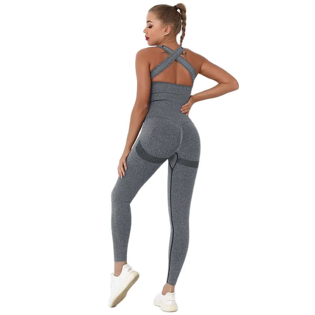 Sexy Beauty Back Yoga One-piece Tight-fitting Fitness Yoga Suit Women Sports Running Junpsuit Workout Yoga Sets Sport Jumpsuit