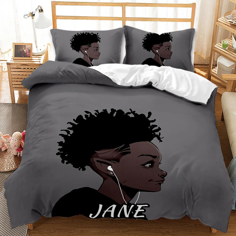 

African boy 2/3pcs Cotton Bedding Sets, Home Textile Twin King Queen Size Bed Set Bedclothes with Bed Sheet Comforter set Pillow