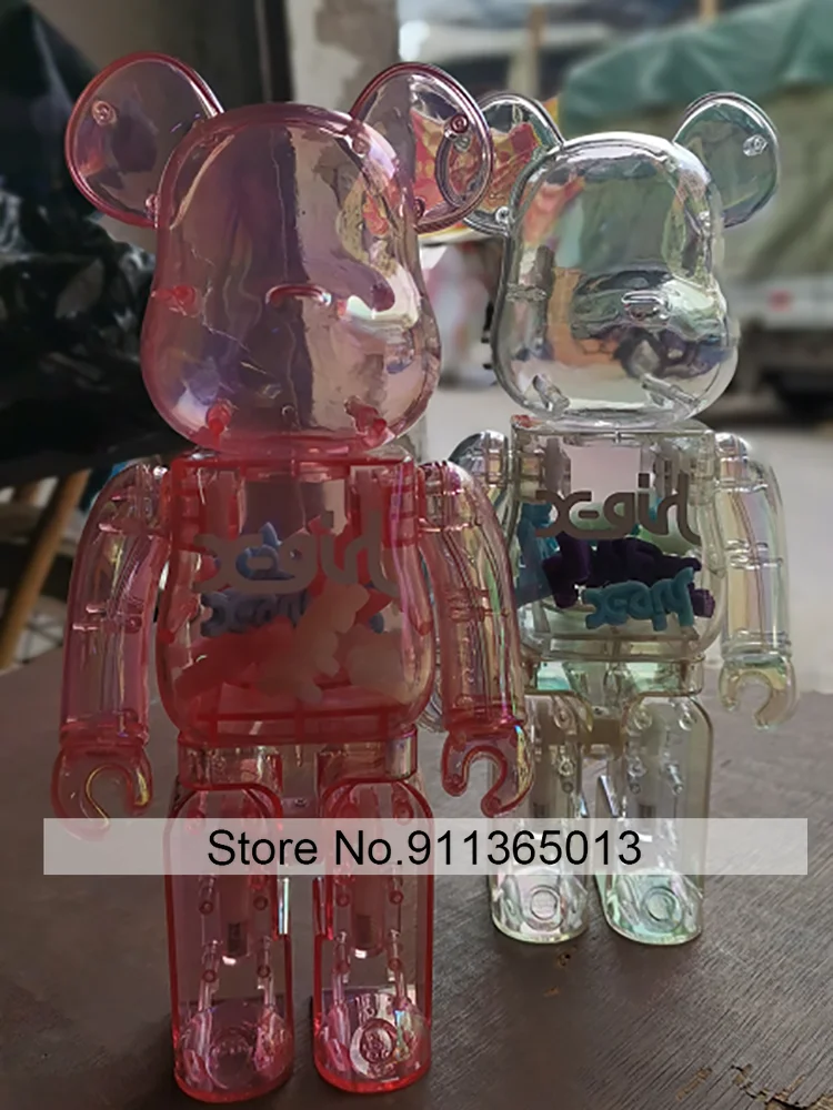 

Bearbricklys 28cm 400% Bear&bricklys Toy Transparent Blocks Bear Toy Action Toy Figures Garage Kits Dolls Kids Toys