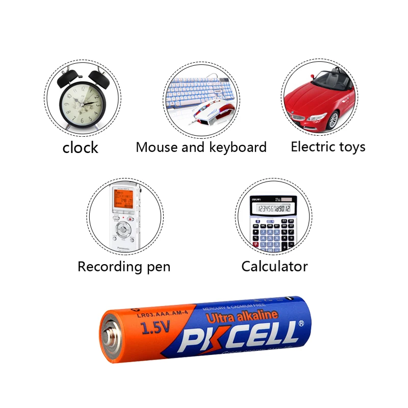 PKCELL 12 шт. AA LR6 + LR03 AAA 1 5 В щелочные батареи однократное использование сухая батарея